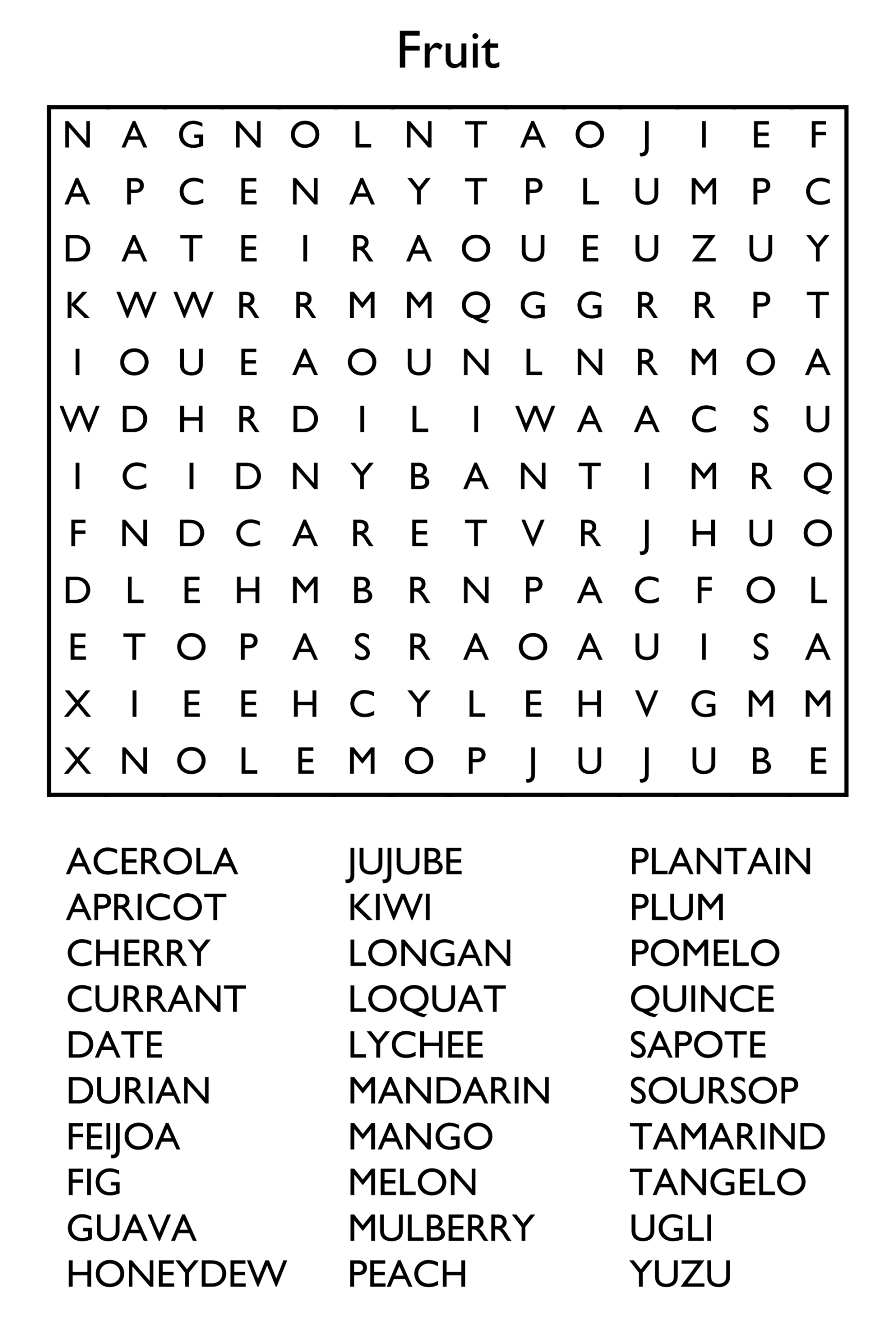 10 Free Printable Word Search Puzzles 10 Free Printable Word Search Puzzles
