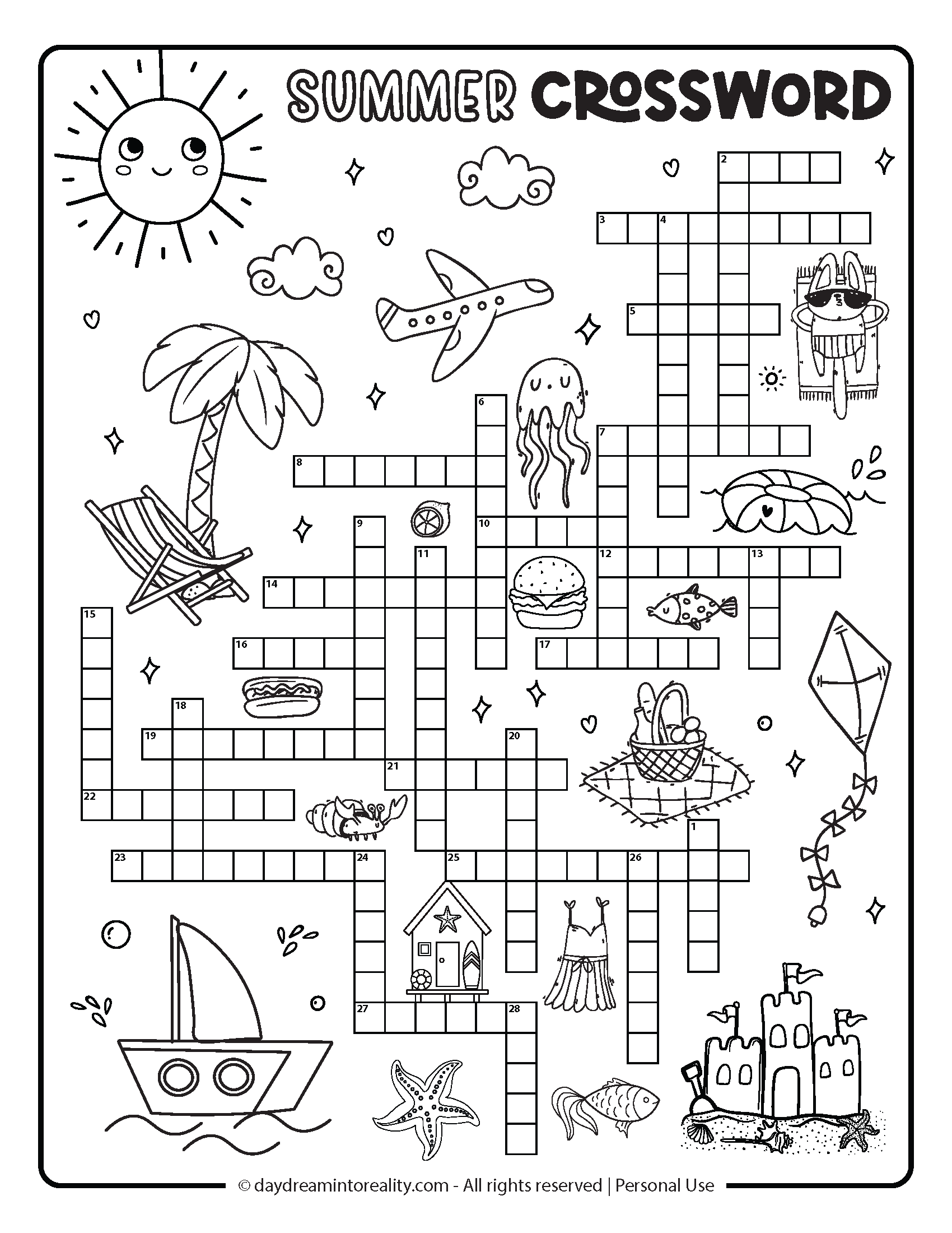 Adult Summer Crossword Puzzles Printable Adult Summer Crossword Puzzles Printable