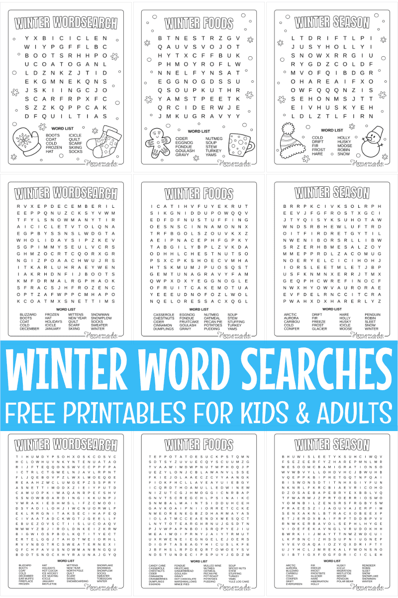 Winter Crossword Puzzles for Kids Printable Winter Crossword Puzzles for Kids Printable