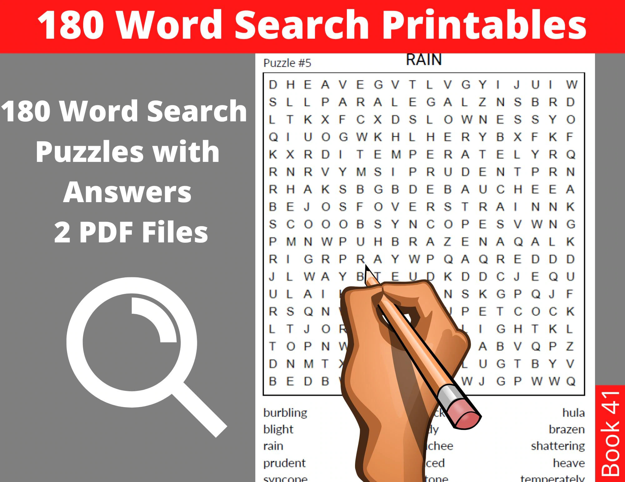 180 Word Search Printable Word Search Puzzle With Answers Instant Download Etsy 180 Word Search Printable Word Search Puzzle With Answers Instant Download Etsy