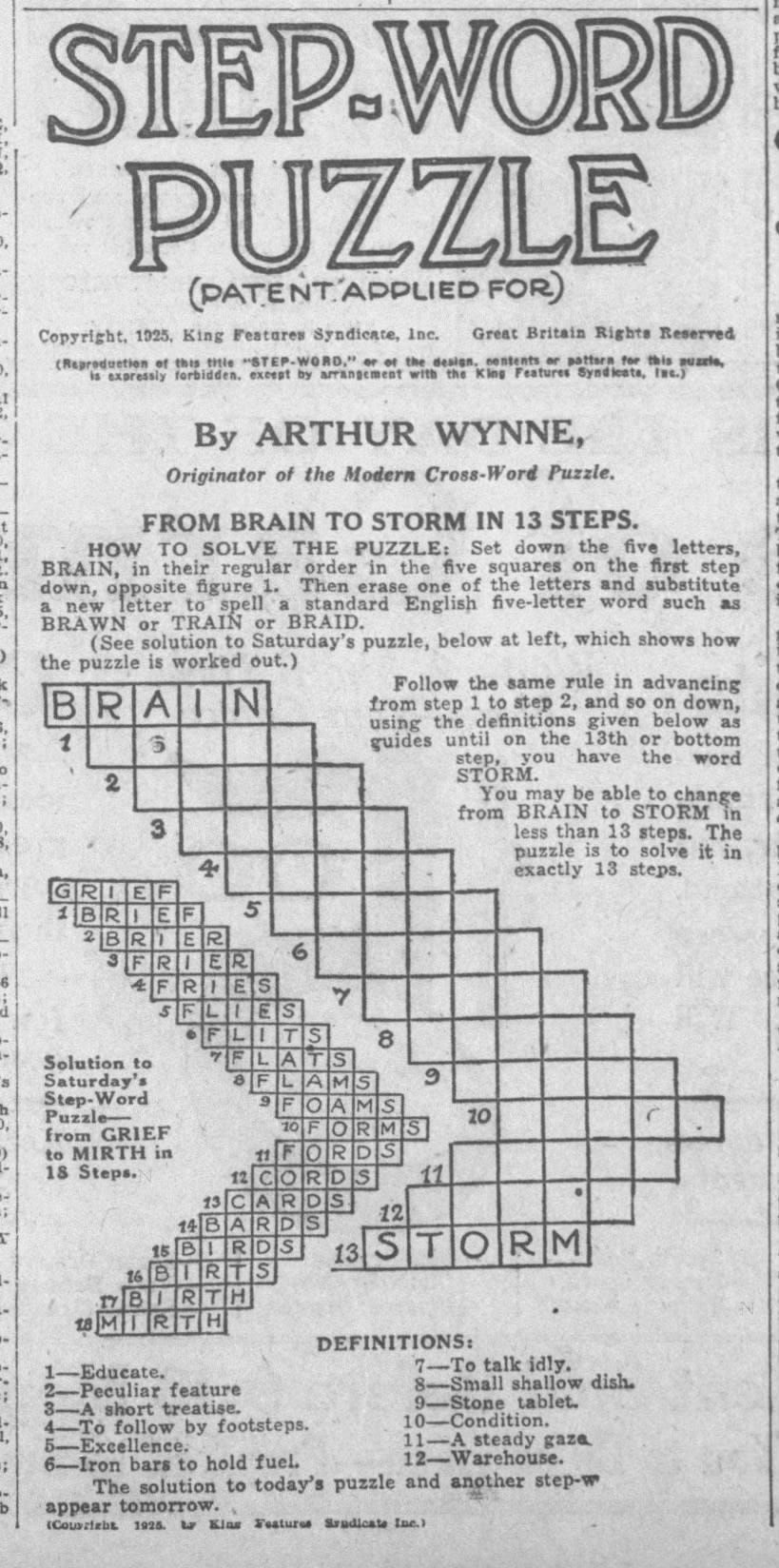 1925 The Year In Crosswords 3 Of 4 T Campbell s Grid 1925 The Year In Crosswords 3 Of 4 T Campbell s Grid