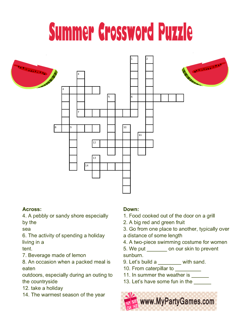Printable Crossword Puzzles Free Adults End of Summer Printable Crossword Puzzles Free Adults End of Summer