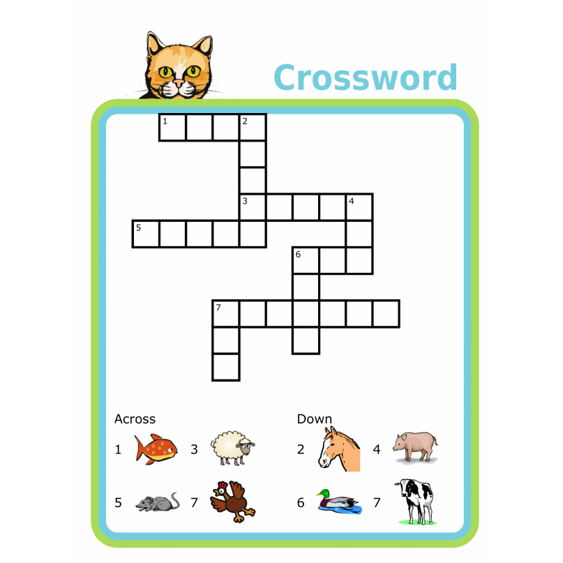 Animal Crossword Puzzle for Adults Printable Animal Crossword Puzzle for Adults Printable