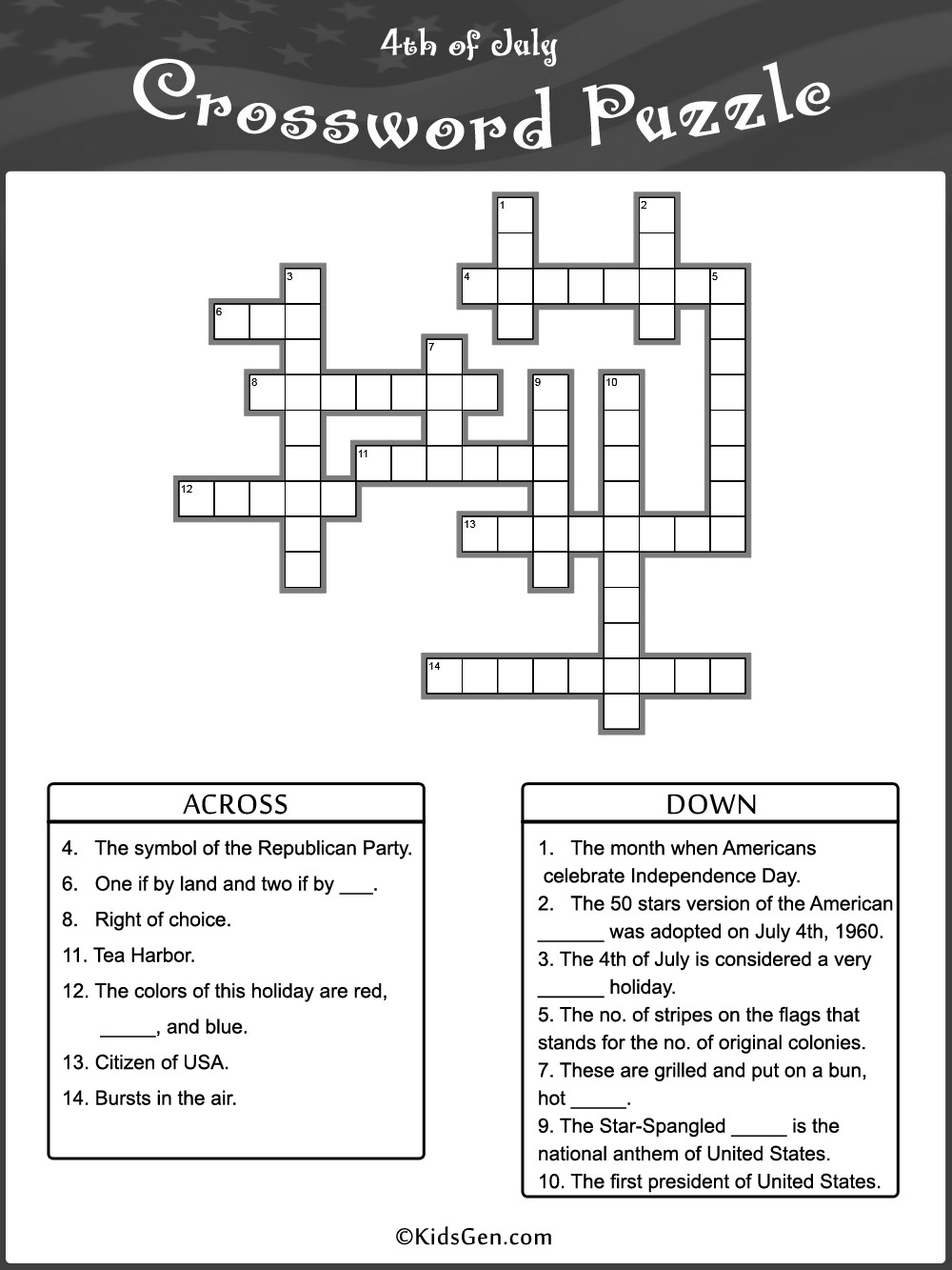 Crossword Template Printable