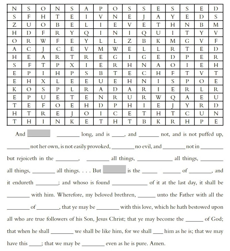 LDS Crossword Puzzles Printable LDS Crossword Puzzles Printable