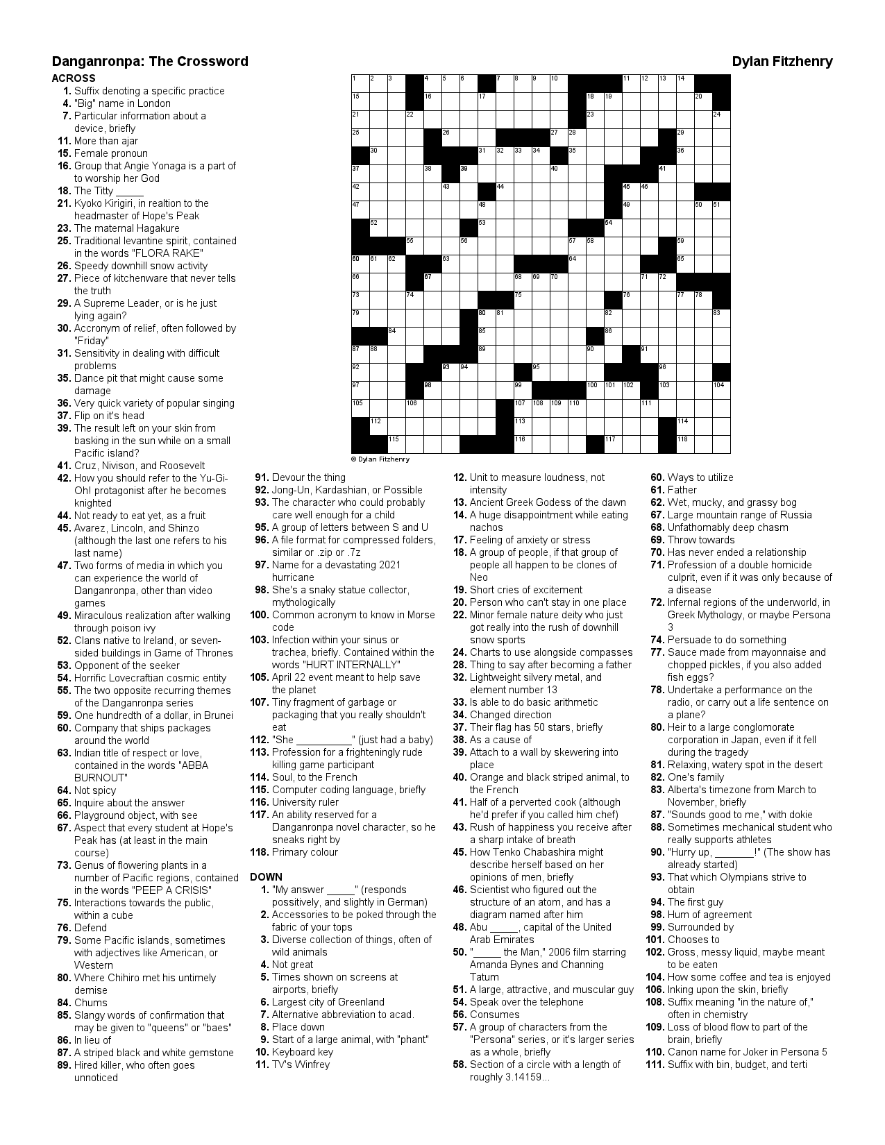 Crossword Puzzles Printable with Answer Key Crossword Puzzles Printable with Answer Key