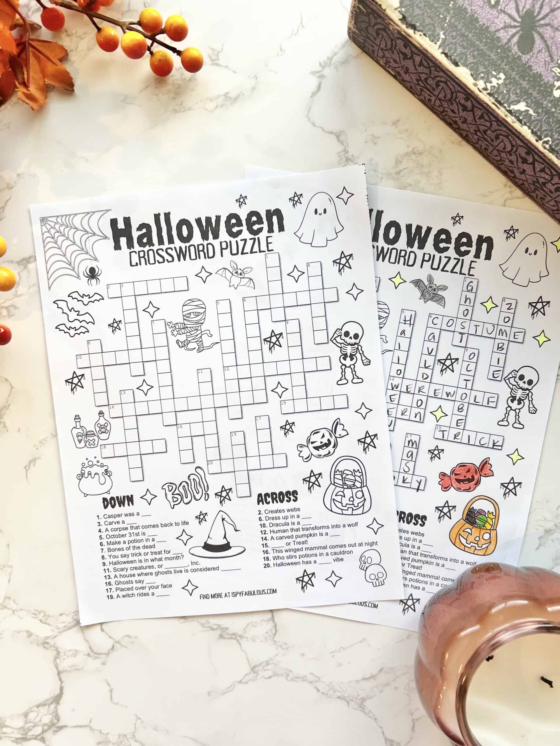 Printable Halloween Crosswords for Adults Printable Halloween Crosswords for Adults