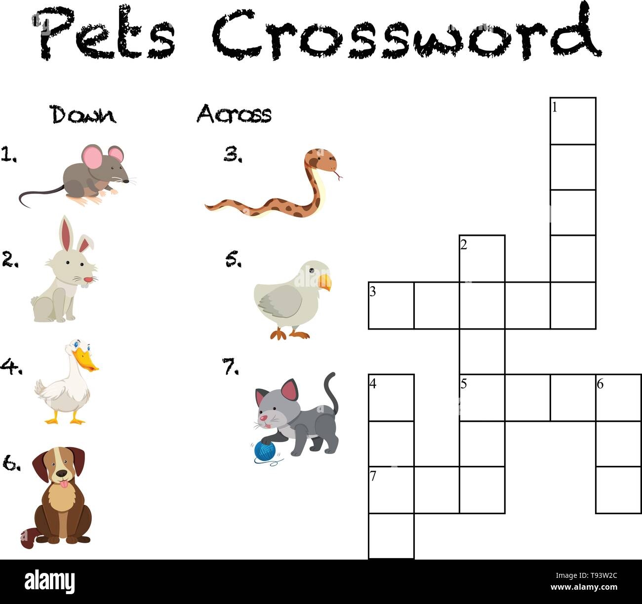 A Pet Crossword Game Template Illustration Stock Vector Image Art Alamy A Pet Crossword Game Template Illustration Stock Vector Image Art Alamy