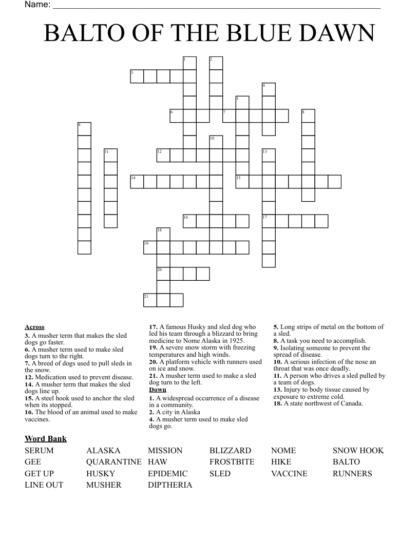 Alaska Crossword WordMint Alaska Crossword WordMint