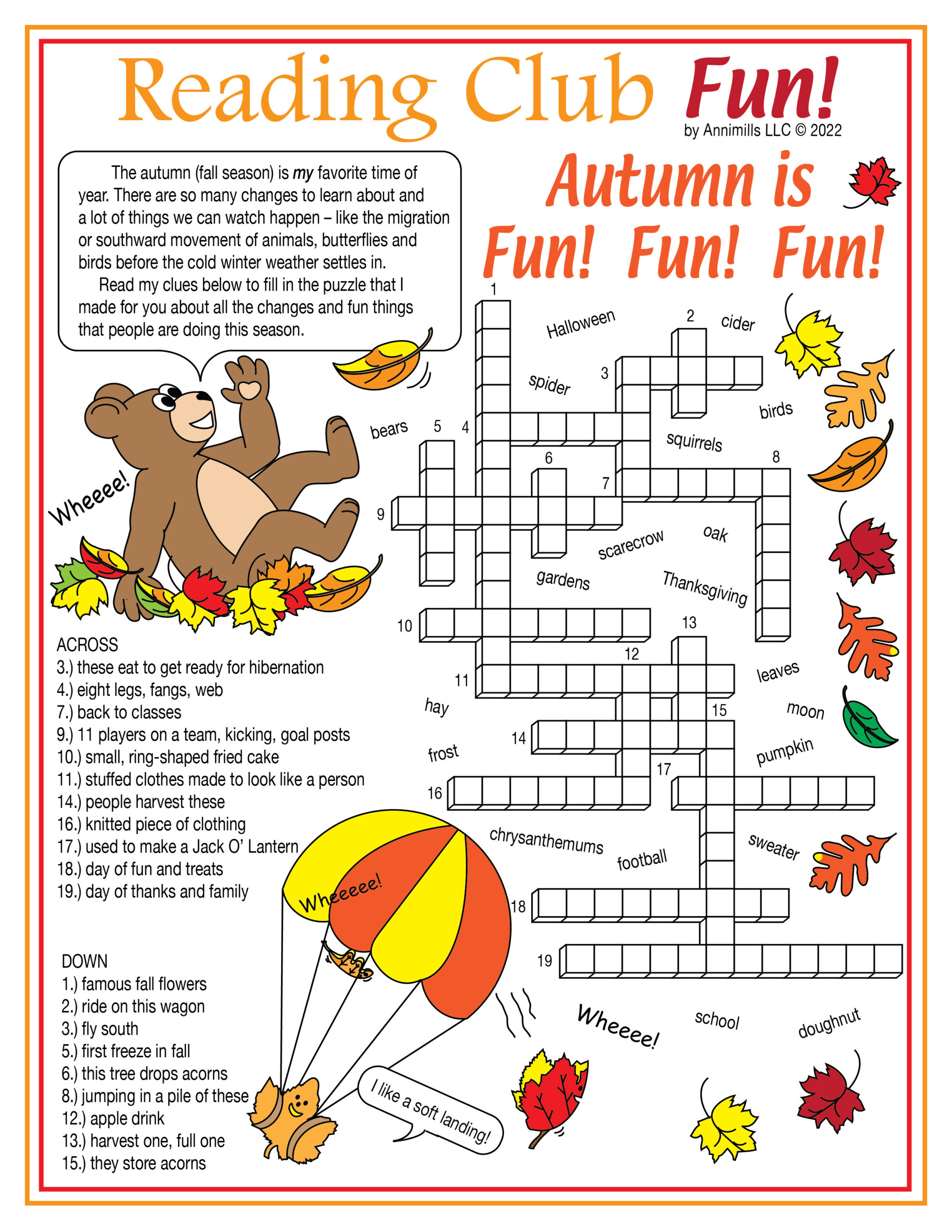 All In The Fall Puzzle Set Autumn Crosswords Word Searches And More Made By Teachers