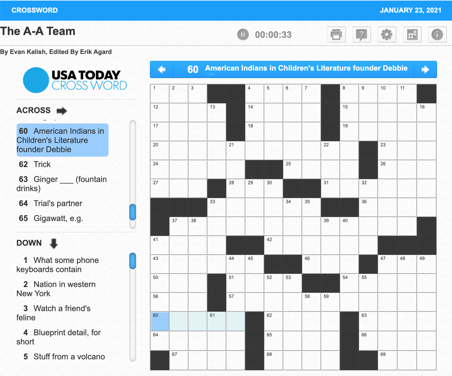 Free Printable USA Today Crossword Free Printable USA Today Crossword
