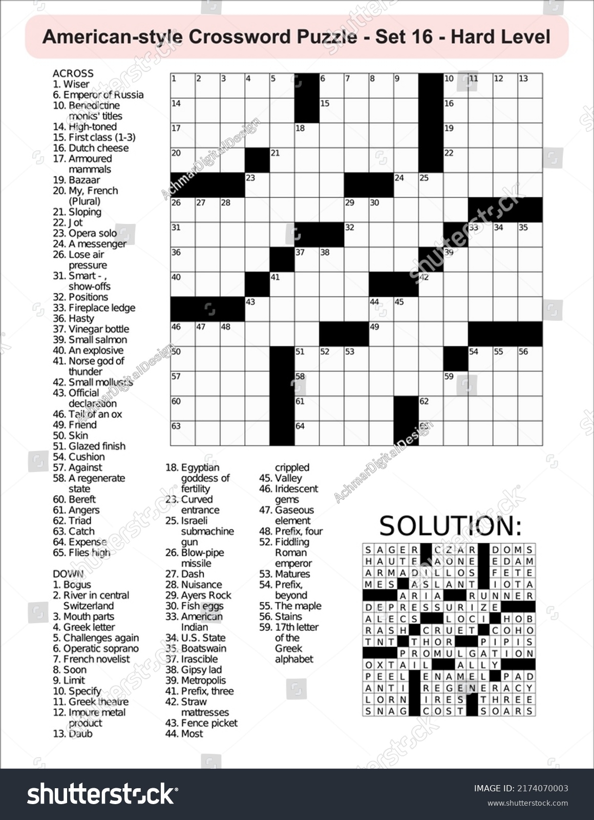 American style Crossword Puzzle Game 15 X Stock Vector Royalty Free 2174070003 Shutterstock