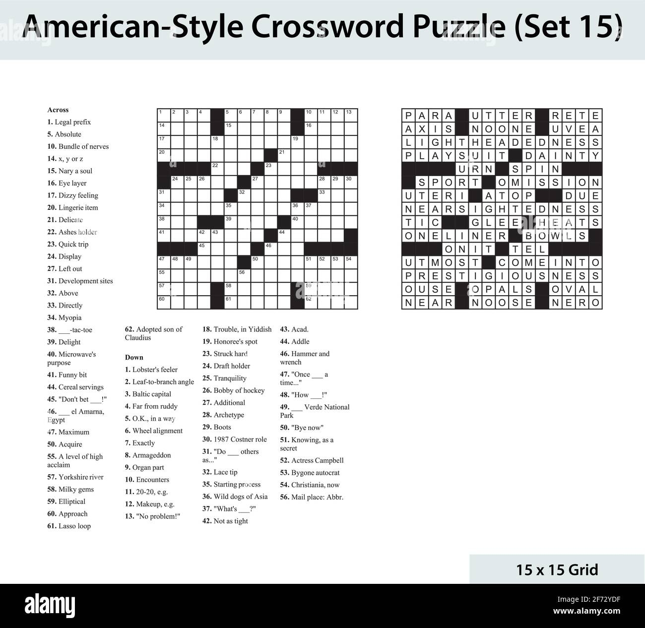 American Style Crossword Puzzle With A 15 X 15 Grid Includes Blank Crossword Grid Clues And Solution Stock Vector Image Art Alamy American Style Crossword Puzzle With A 15 X 15 Grid Includes Blank Crossword Grid Clues And Solution Stock Vector Image Art Alamy