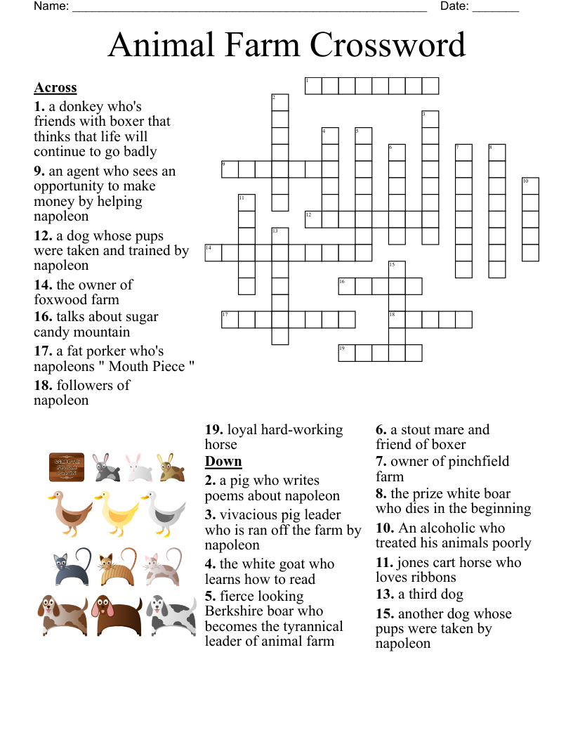 Easy Animal Crossword Puzzles Printable Easy Animal Crossword Puzzles Printable