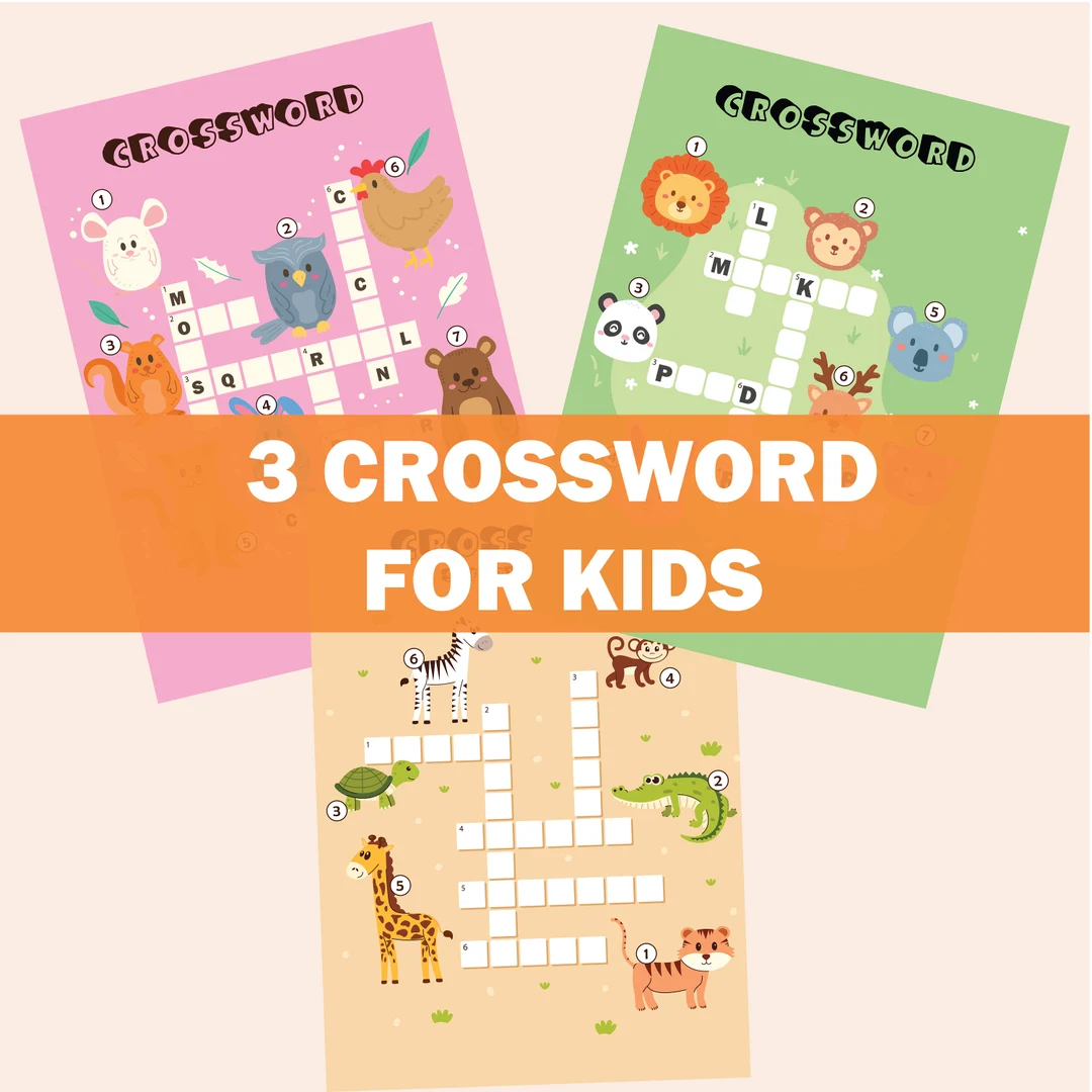 Animals Crossword Instant Download Printable PDF For Kids Colorful Fun Games Fun And Challenging Crossword For Kids Etsy Animals Crossword Instant Download Printable PDF For Kids Colorful Fun Games Fun And Challenging Crossword For Kids Etsy