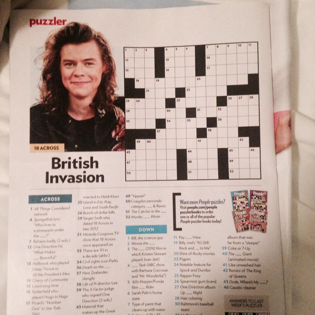 Annie Are You OK On X Sweet Crossword Puzzle People Magazine Lmao Harry Styles Is The Photo Answer To Number 18 Http t co QsDm6PlmgC X Annie Are You OK On X Sweet Crossword Puzzle People Magazine Lmao Harry Styles Is The Photo Answer To Number 18 Http t co QsDm6PlmgC X