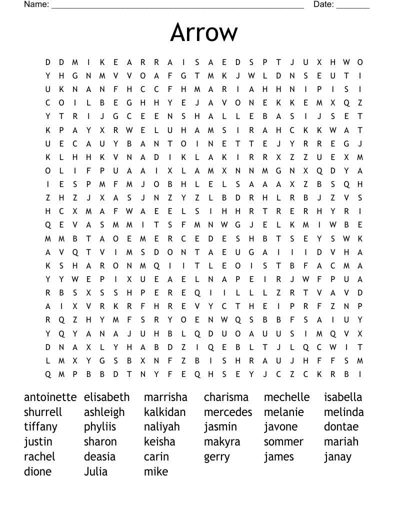 Arrow Word Search WordMint
