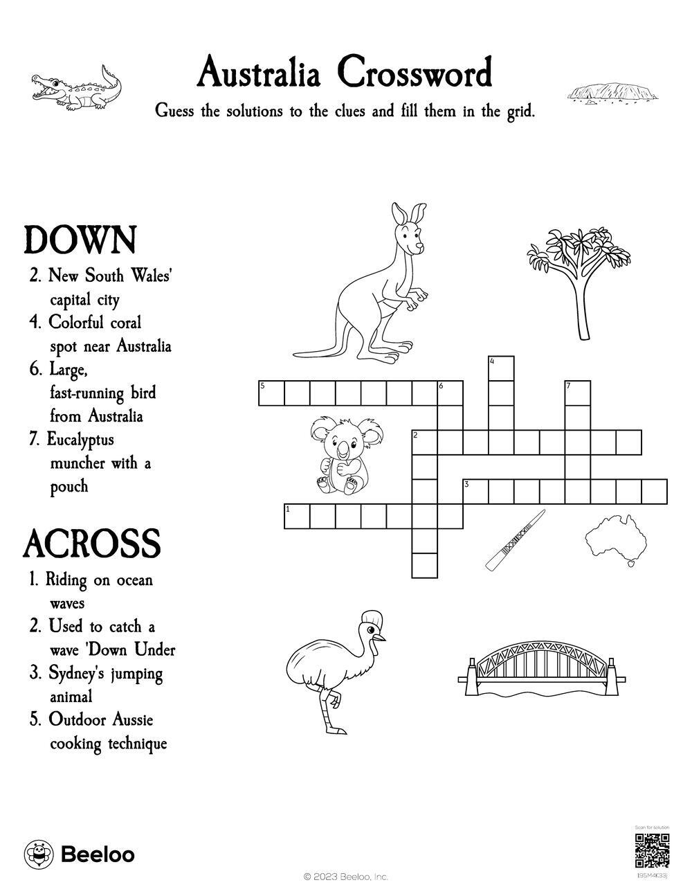 Australia themed Crossword Puzzles Beeloo Printable Crafts And Activities For Kids Australia themed Crossword Puzzles Beeloo Printable Crafts And Activities For Kids
