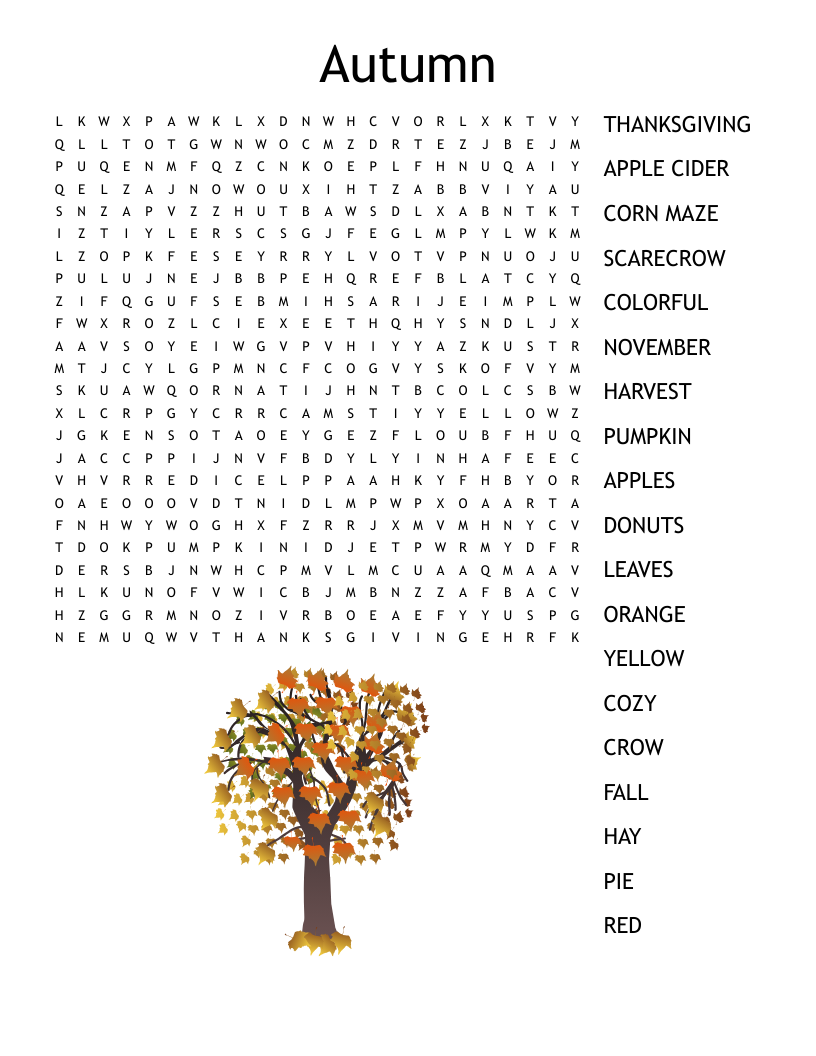 Autumn Crossword Puzzle WordMint Autumn Crossword Puzzle WordMint