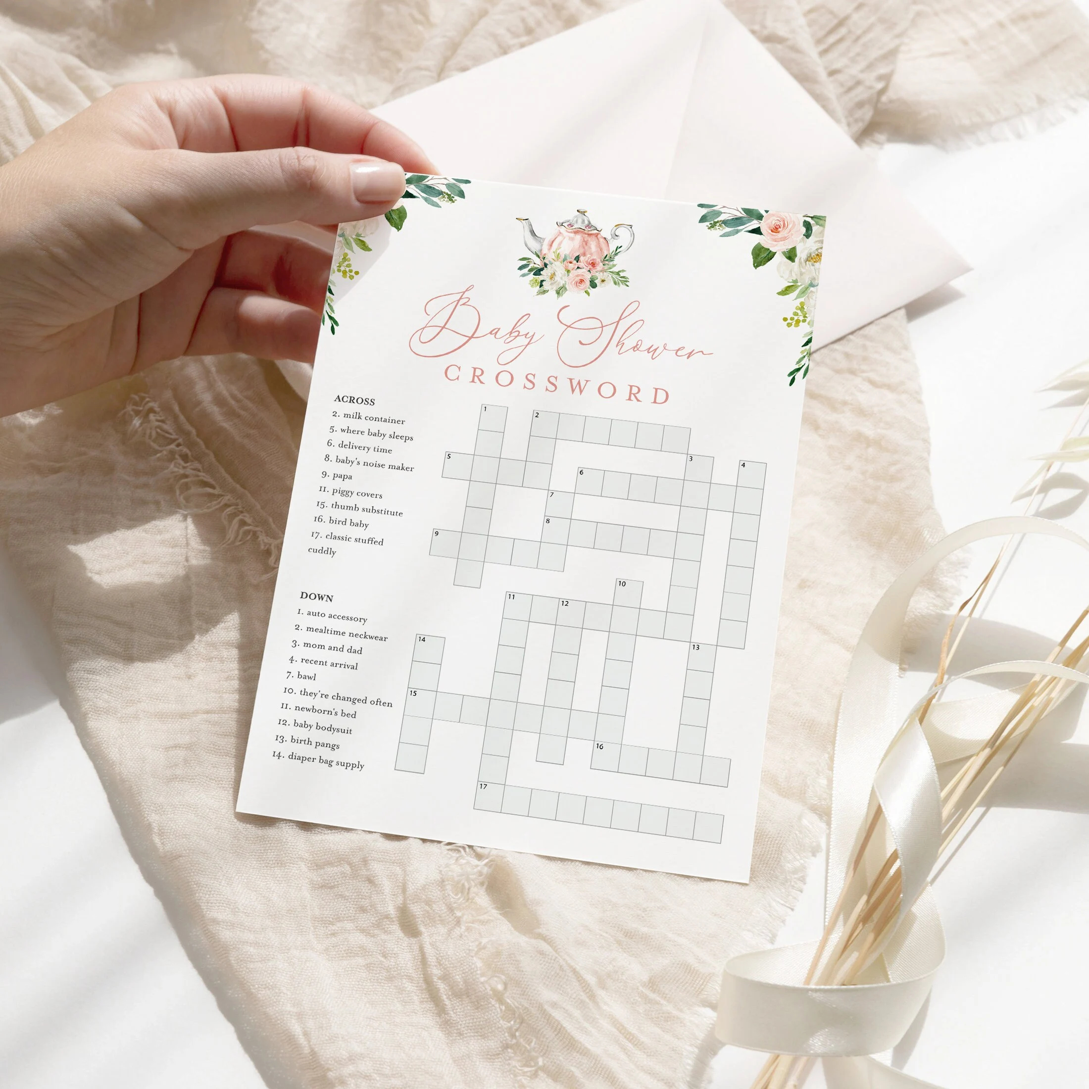 Printable Baby Shower Crossword Puzzle
