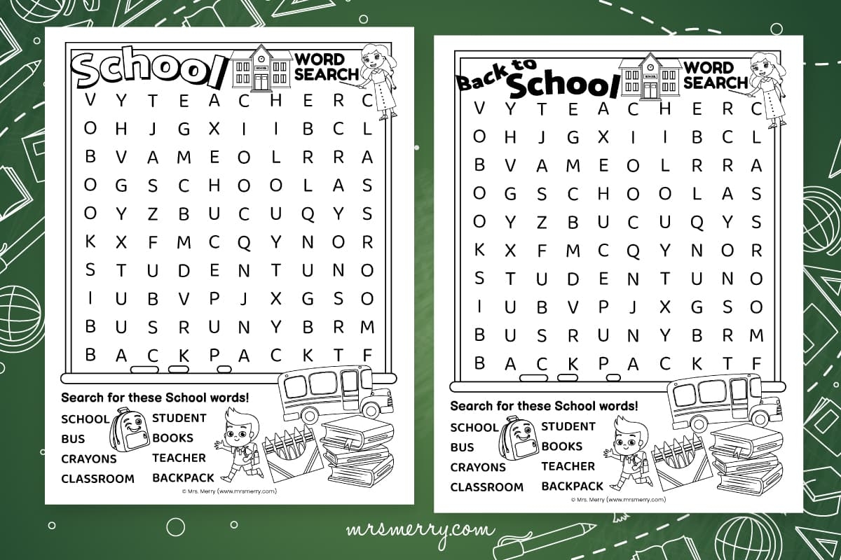 Back To School Word Search Puzzle Free Printable Mrs Merry Back To School Word Search Puzzle Free Printable Mrs Merry