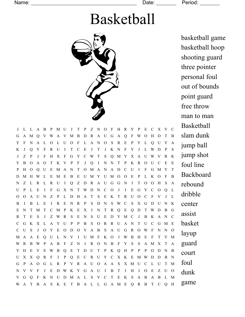 Basketball Crossword WordMint