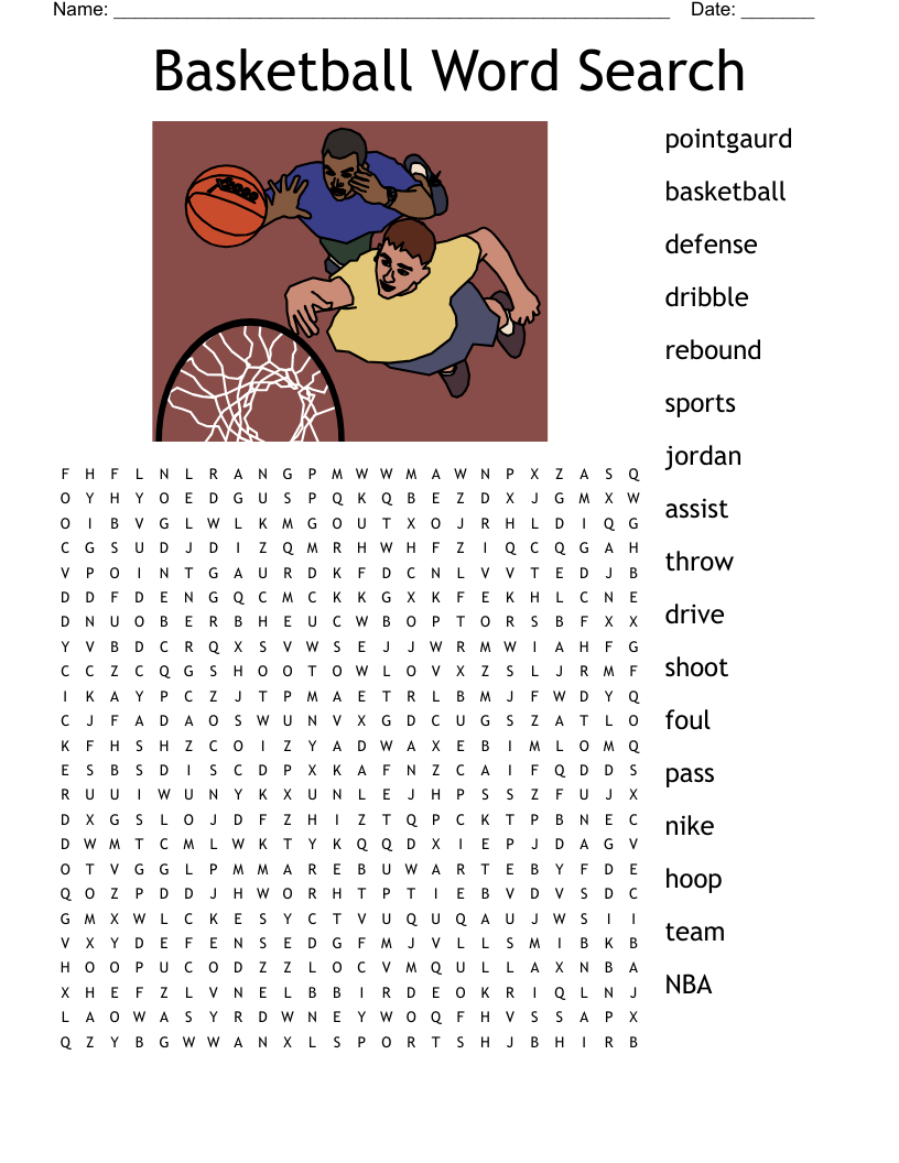 Basketball Crossword WordMint