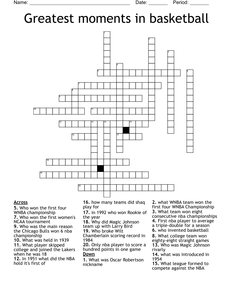 Basketball Crosswords Word Searches Bingo Cards WordMint Basketball Crosswords Word Searches Bingo Cards WordMint