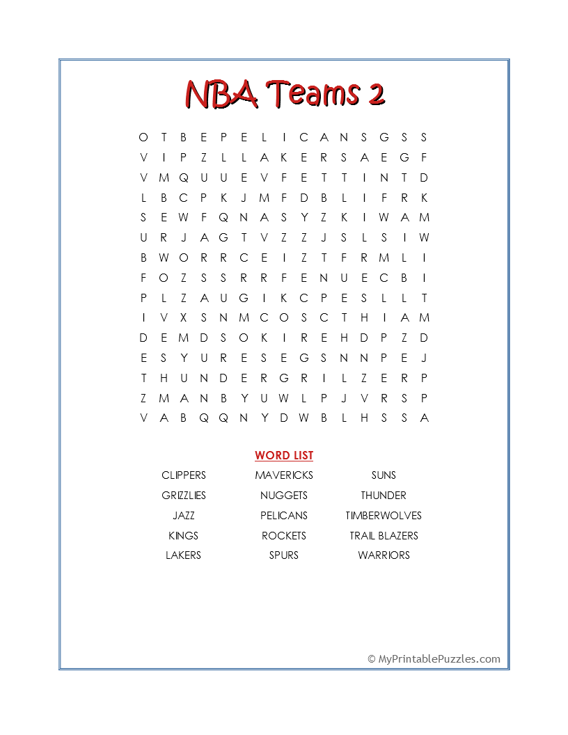 Basketball My Printable Puzzles Basketball My Printable Puzzles