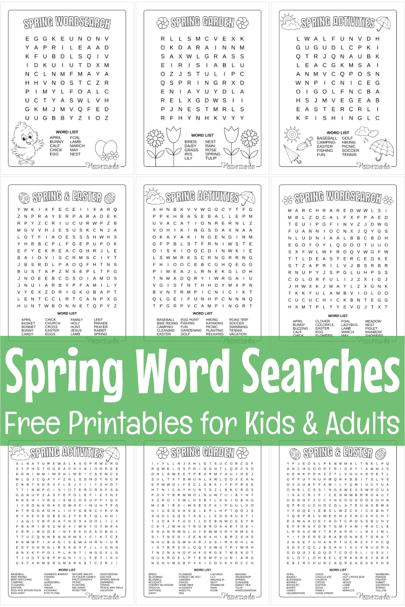 Free Printable Crossword Puzzles Spring Theme