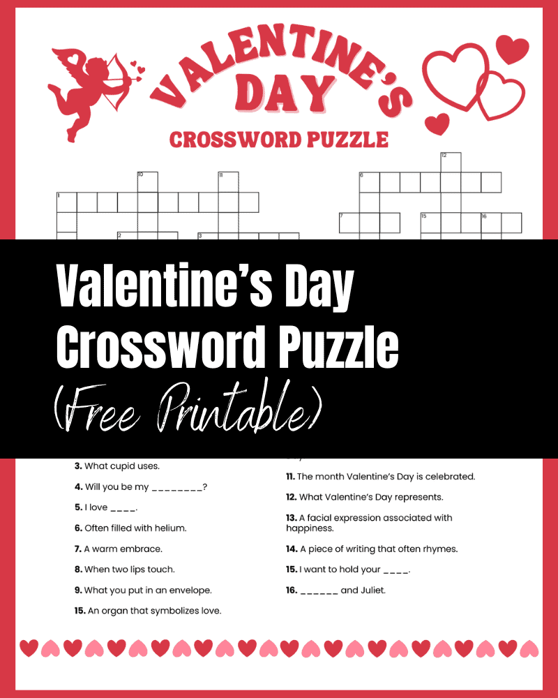 Best Free Printable Valentine s Day Crossword Puzzle The Clever Heart Best Free Printable Valentine s Day Crossword Puzzle The Clever Heart