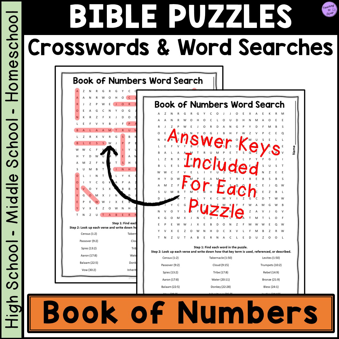 Bible Book Of Numbers Crossword Word Search Puzzle Activities Classful Bible Book Of Numbers Crossword Word Search Puzzle Activities Classful