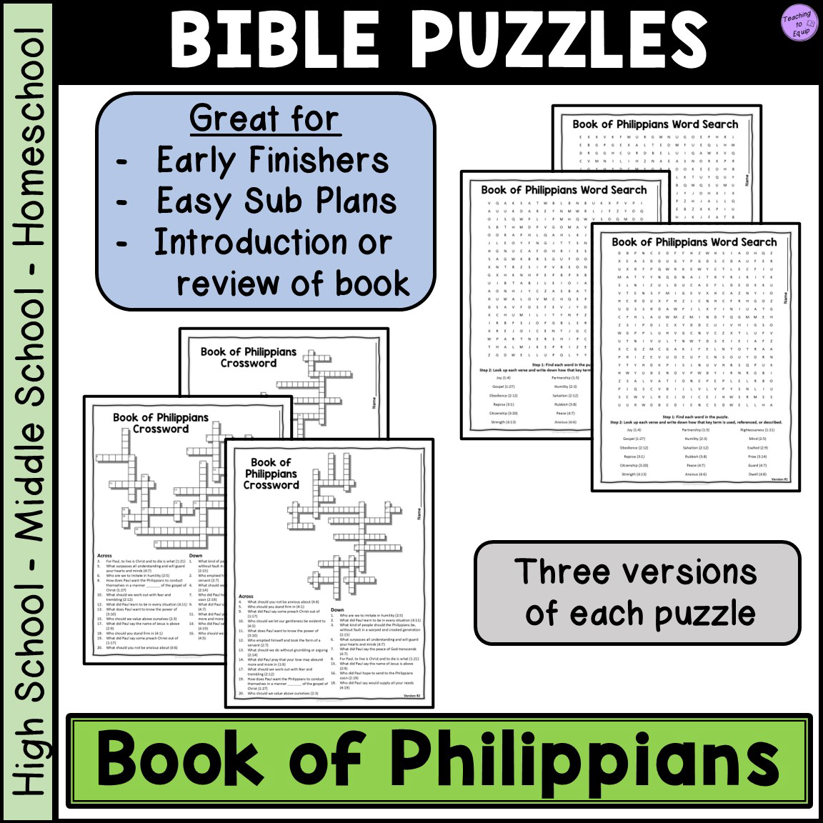 Bible Book Of Philippians Crossword Word Search Puzzle Activities Made By Teachers Bible Book Of Philippians Crossword Word Search Puzzle Activities Made By Teachers