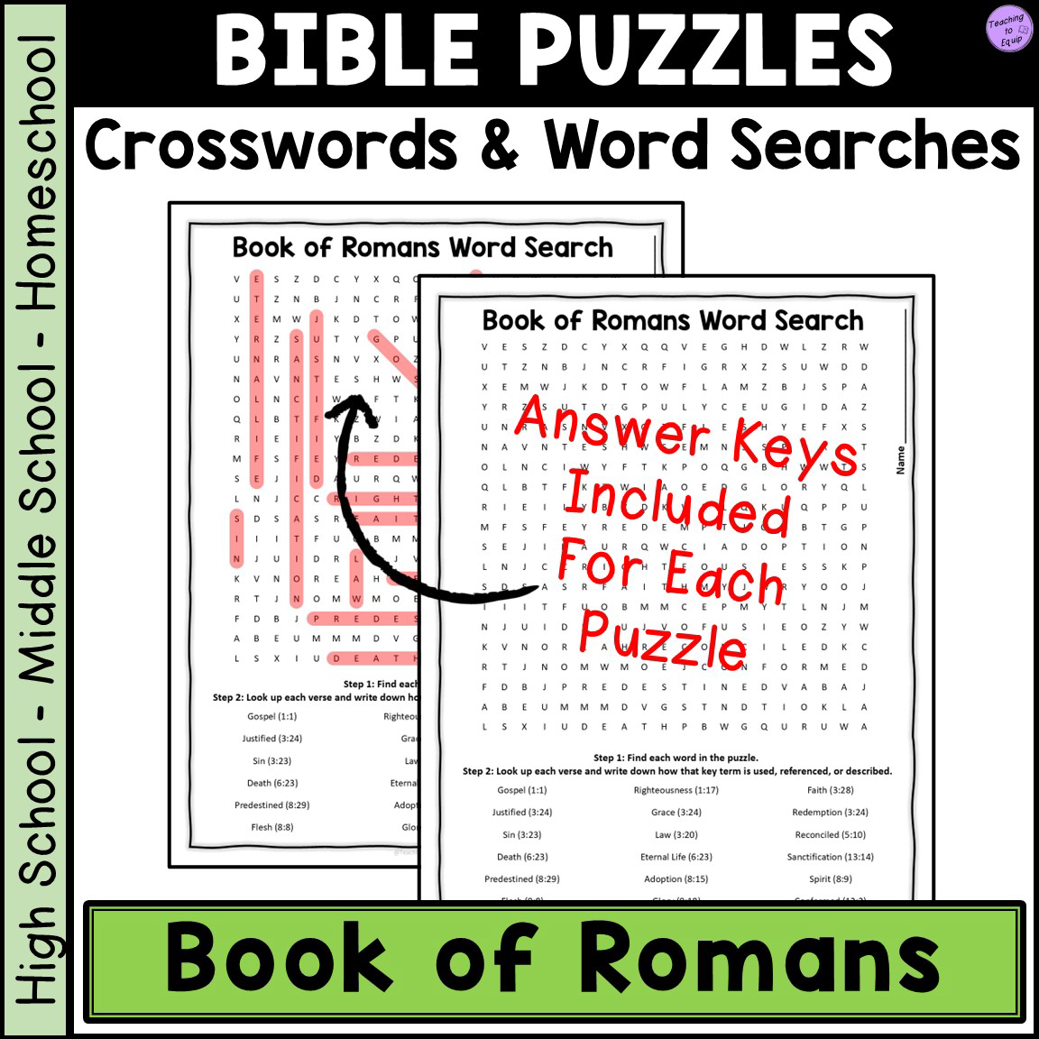 Bible Book Of Romans Crossword Word Search Puzzle Activities Made By Teachers Bible Book Of Romans Crossword Word Search Puzzle Activities Made By Teachers