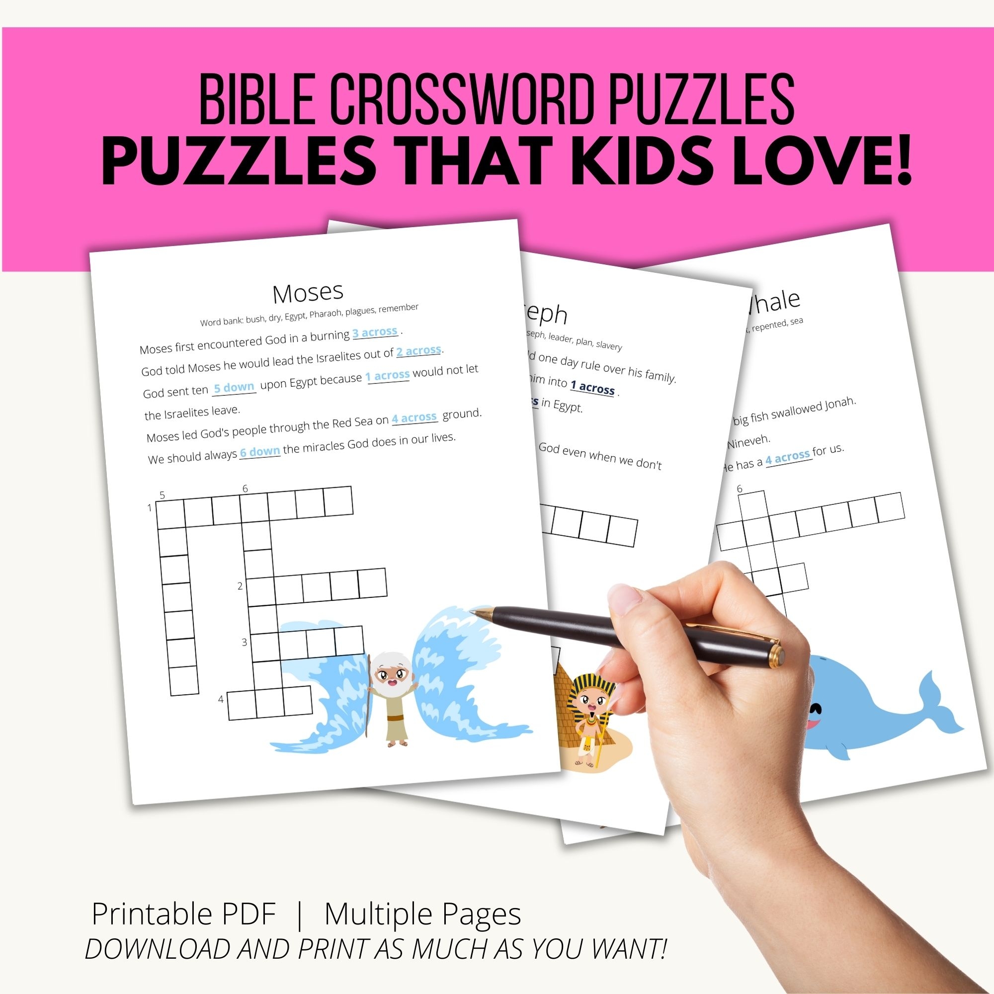Bible Crosswords for Kids Printable Bible Crosswords for Kids Printable