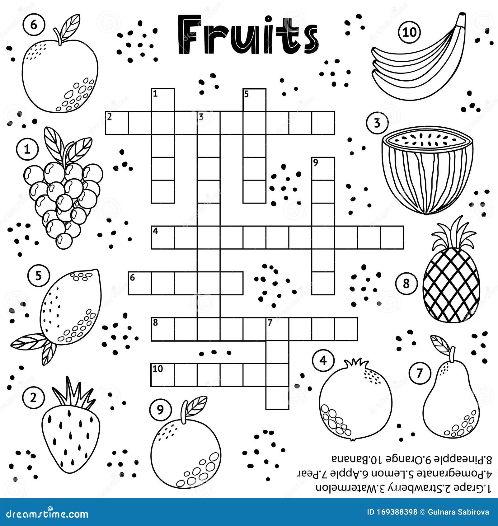 Black And White Crossword Puzzle Game With Fruits For Kids Stock Vector Illustration Of Lemon Food 169388398 Black And White Crossword Puzzle Game With Fruits For Kids Stock Vector Illustration Of Lemon Food 169388398