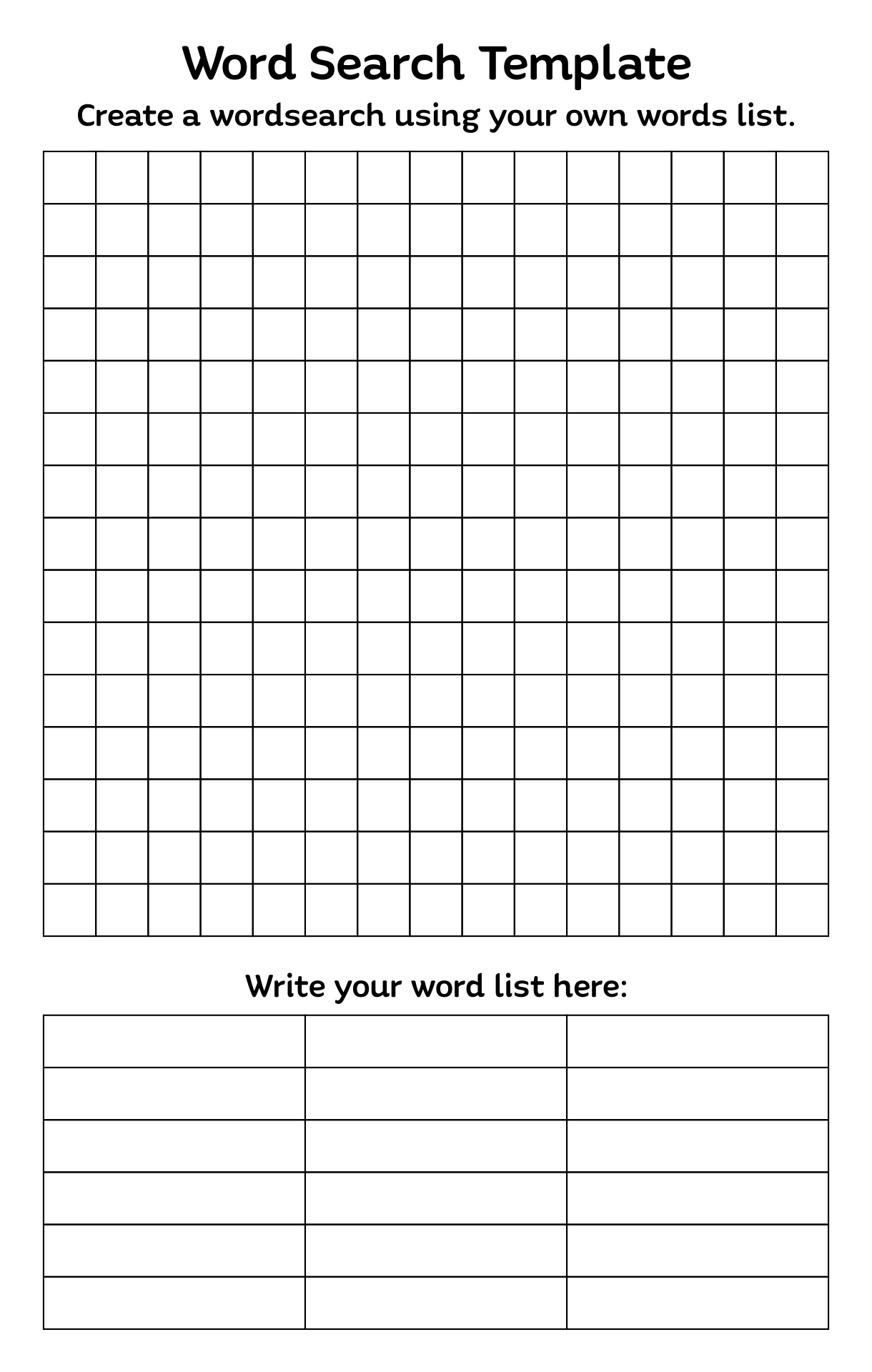 Blank Word Search Puzzles 16 Free PDF Printables Printablee Blank Word Search Puzzles 16 Free PDF Printables Printablee
