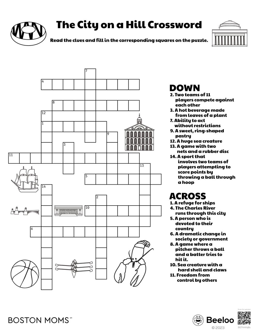 Boston themed Crossword Puzzles Beeloo Printable Crafts And Activities For Kids Boston themed Crossword Puzzles Beeloo Printable Crafts And Activities For Kids