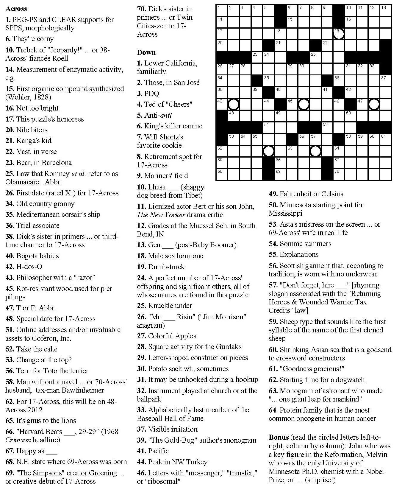 Celebrated Chemical Cycle Crossword Puzzle Celebrated Chemical Cycle Crossword Puzzle