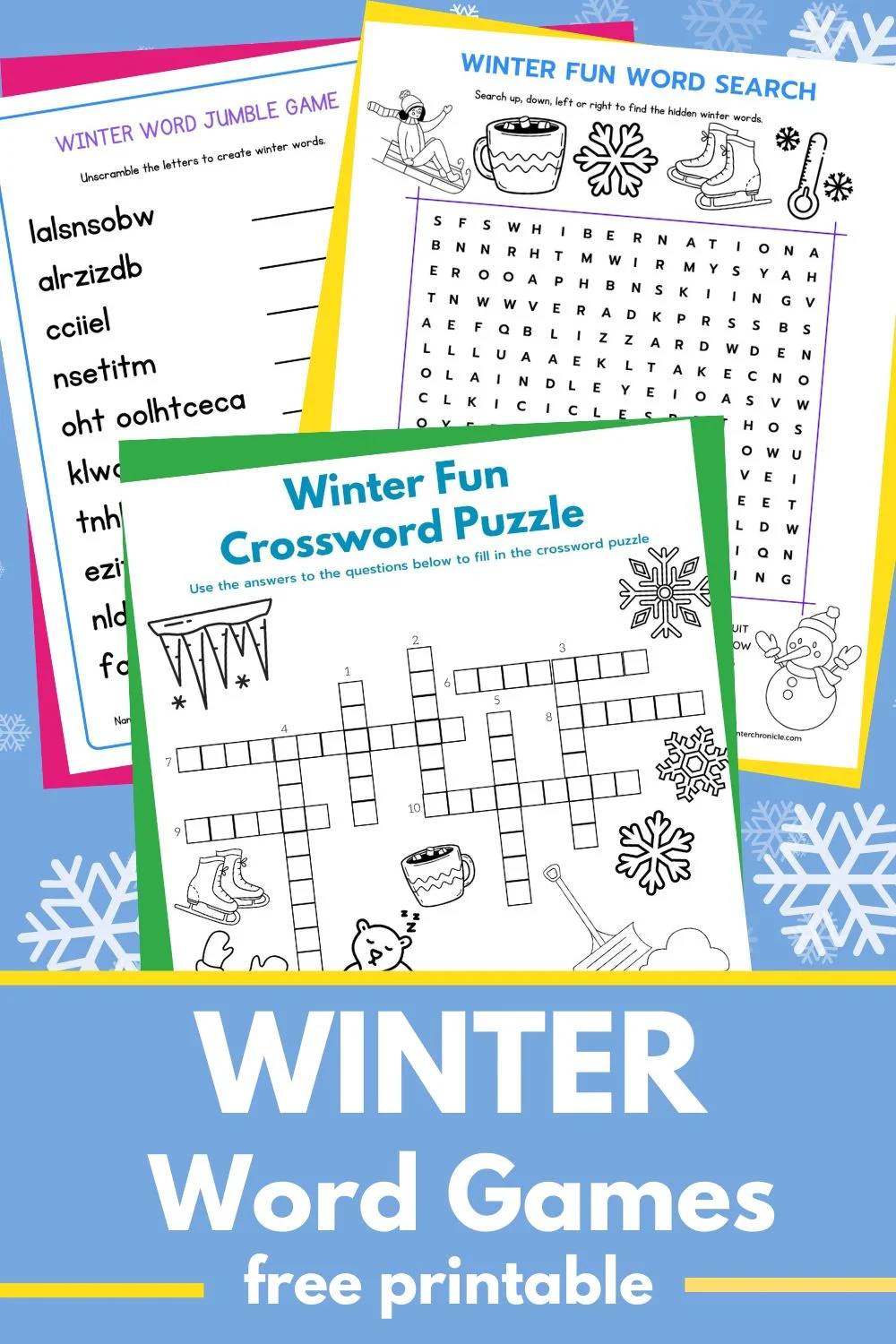 Winter Word Crossword Puzzle Printable