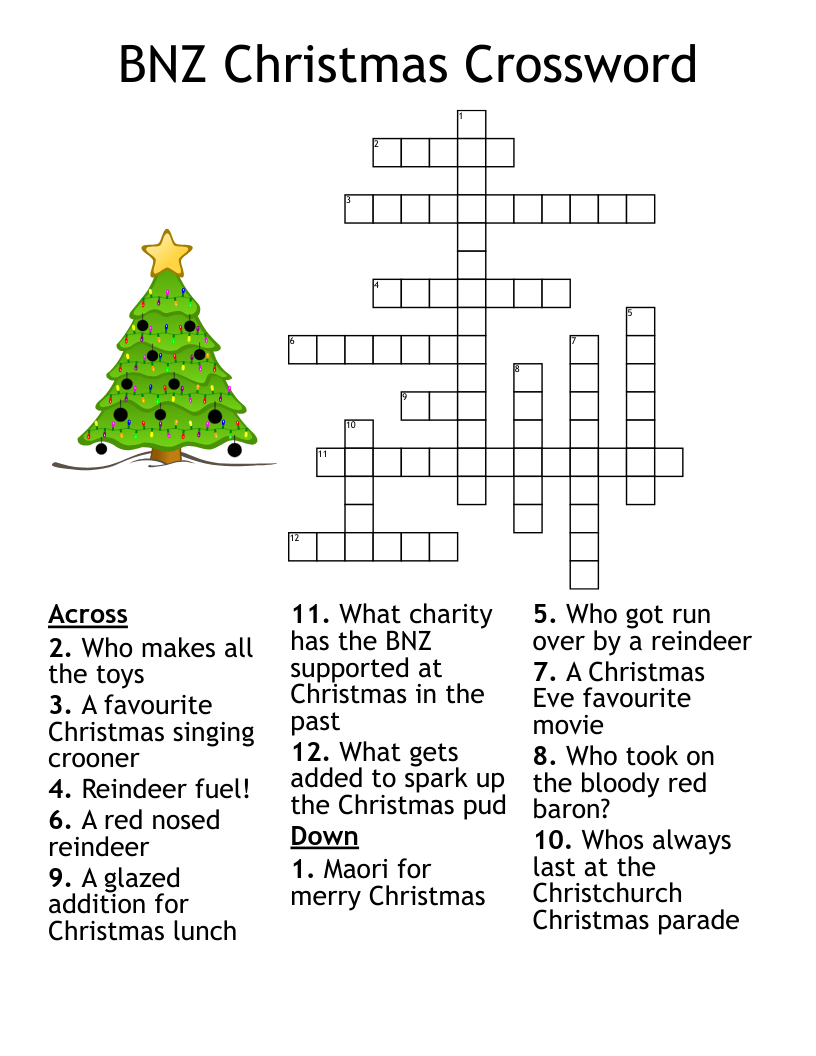 Christmas Crossword Puzzle WordMint Christmas Crossword Puzzle WordMint