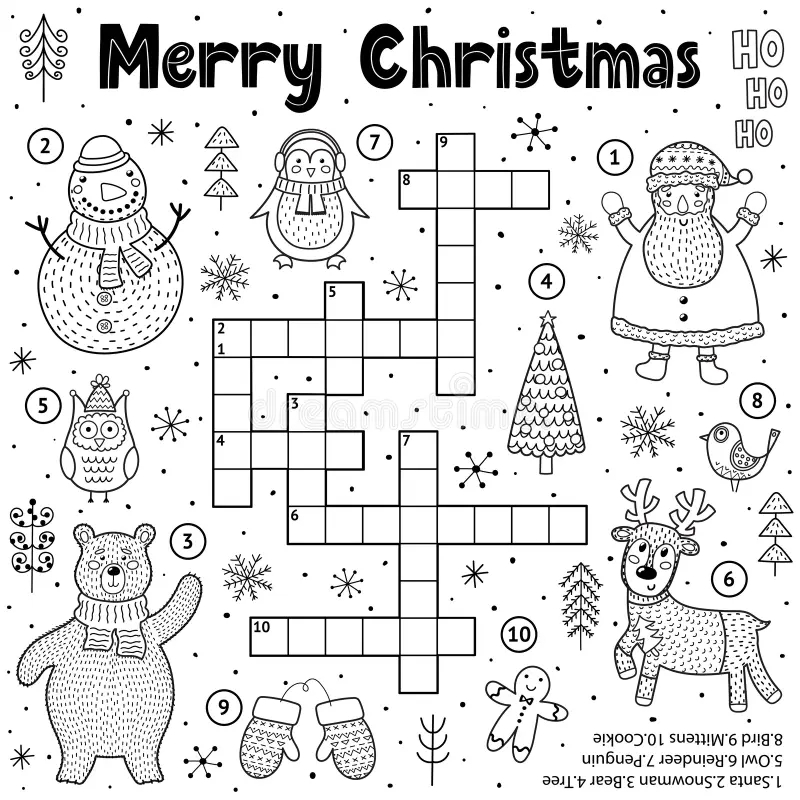 Printable Snowman Crossword