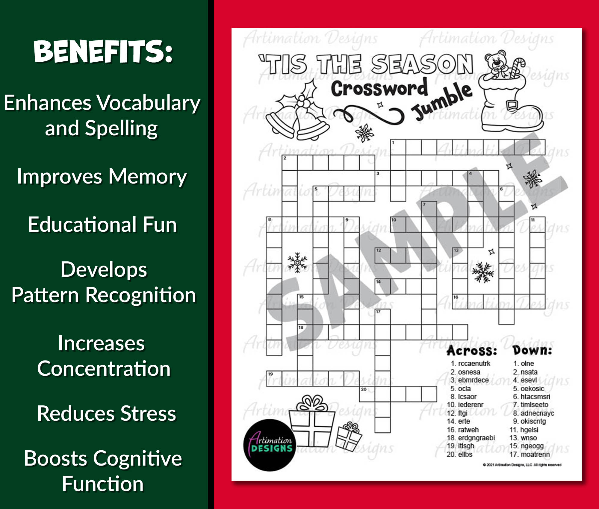 Christmas Crossword Word Puzzle Word Scramble Word Game Activity Classful Christmas Crossword Word Puzzle Word Scramble Word Game Activity Classful