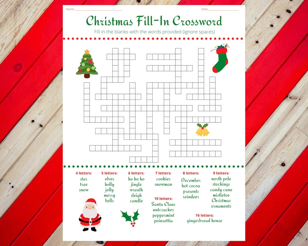 Christmas Crossword Printable with Answers Christmas Crossword Printable with Answers