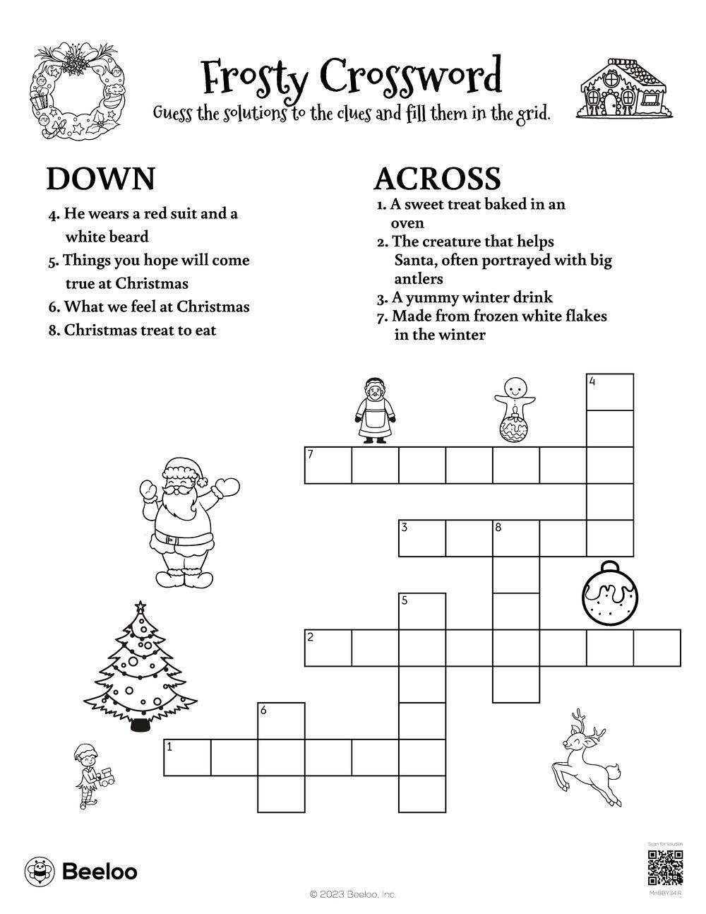 Christmas themed Crossword Puzzles Beeloo Printable Crafts And Activities For Kids Christmas themed Crossword Puzzles Beeloo Printable Crafts And Activities For Kids