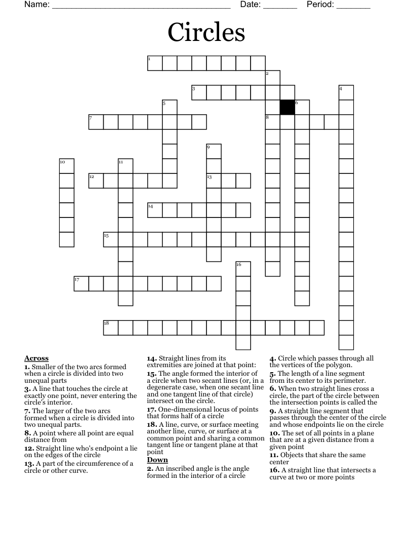 Circles Crossword WordMint Circles Crossword WordMint