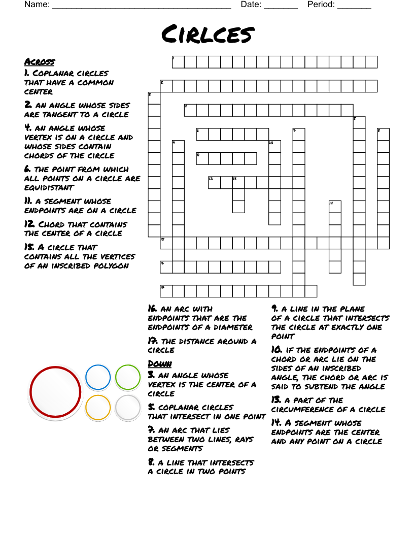 Cirlces Crossword WordMint Cirlces Crossword WordMint