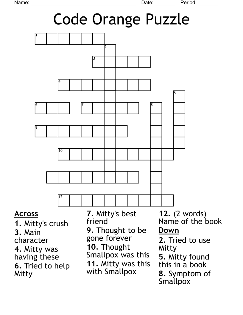 Code Orange Puzzle Crossword WordMint Code Orange Puzzle Crossword WordMint