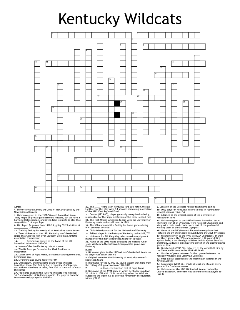 College Sports Crosswords Word Searches Bingo Cards WordMint