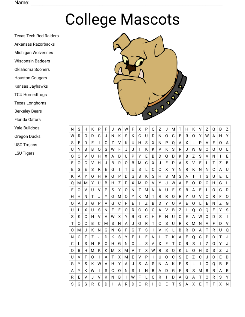 Printable Crossword Puzzles College Sports